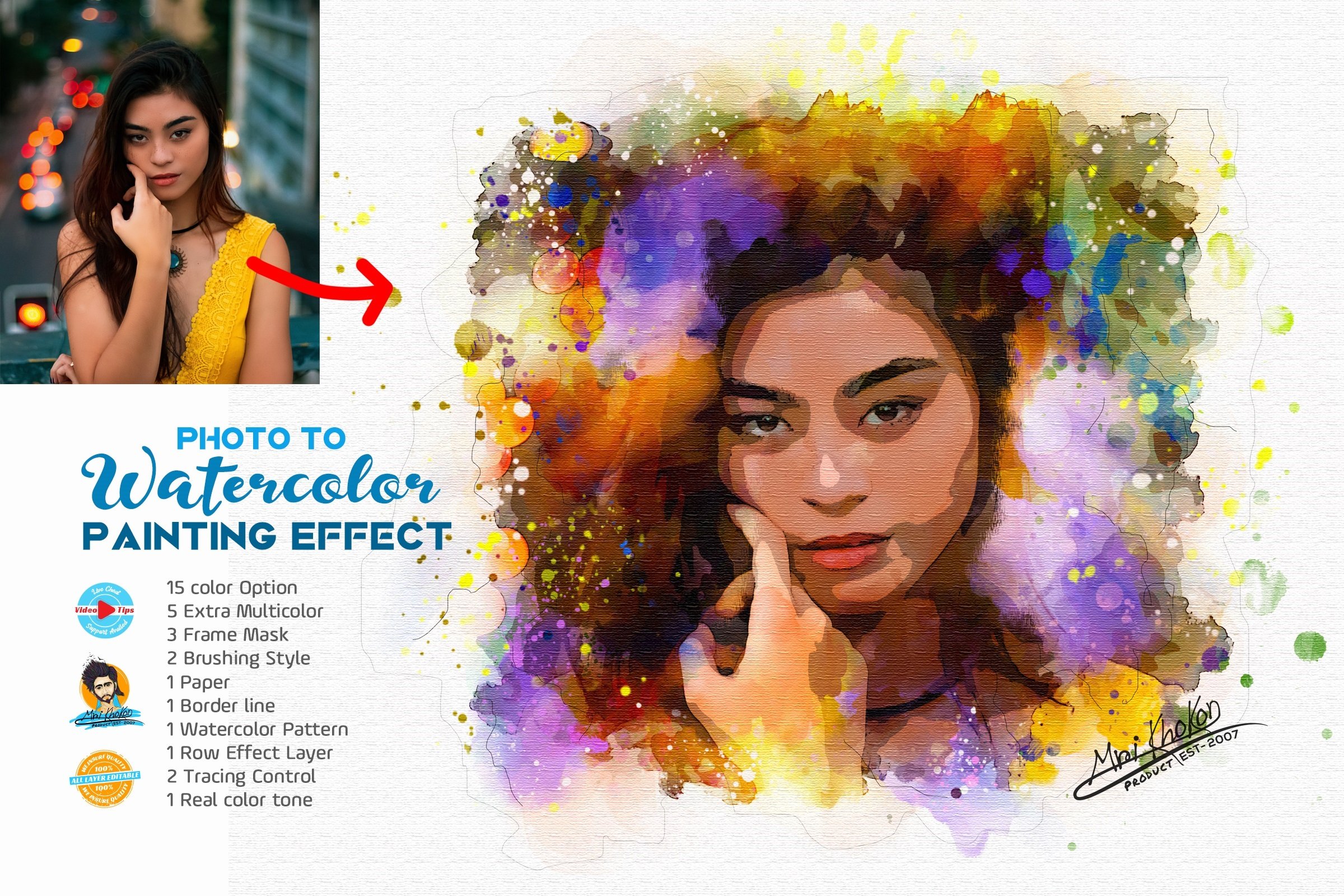 Photo to Watercolor Painting Effectcover image.