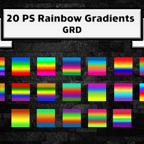 Adobe Photoshop rainbow gradient setcover image.