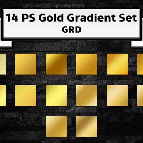 Gold gradients set for Photoshopcover image.
