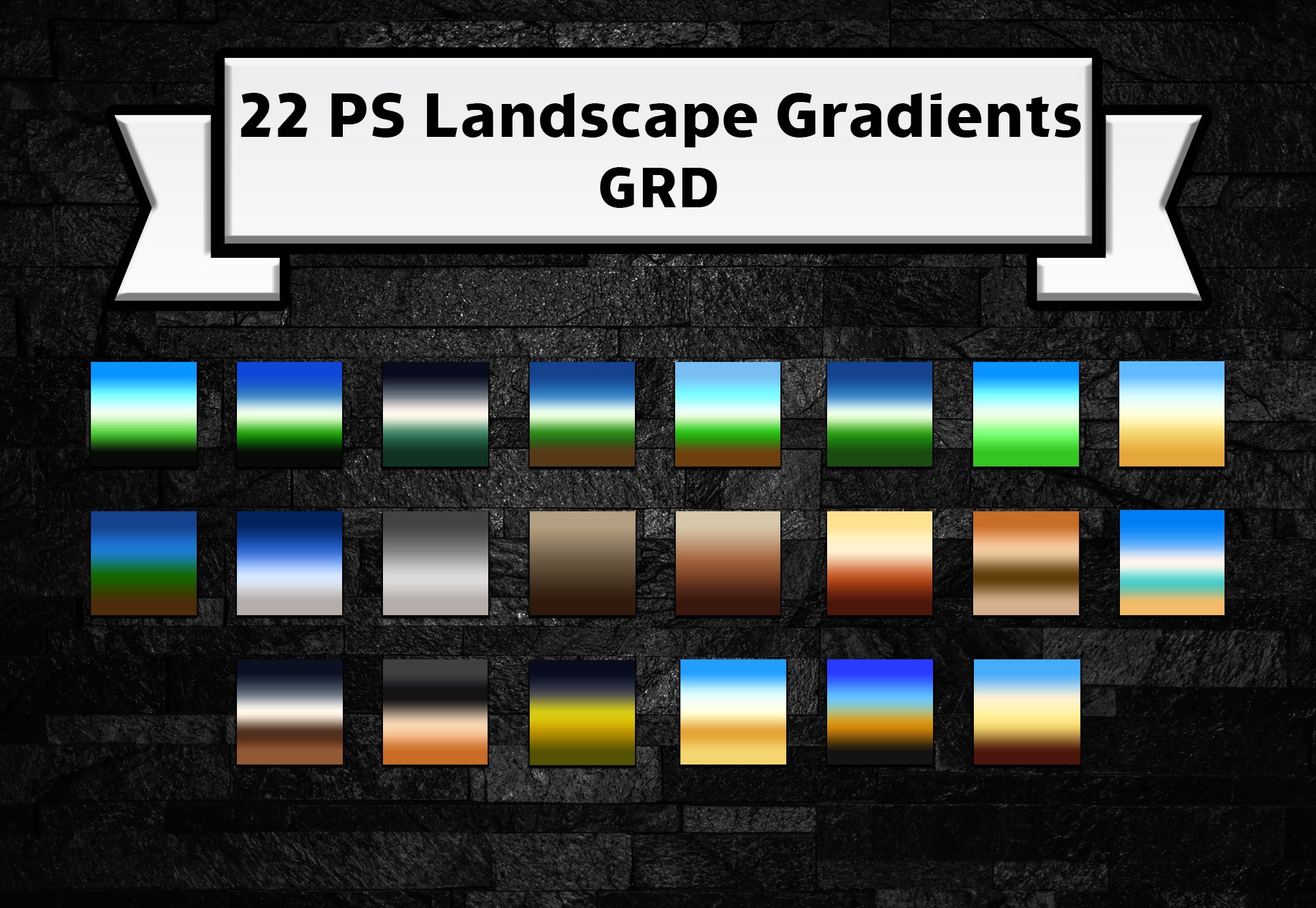 Photoshop landscape gradient packcover image.