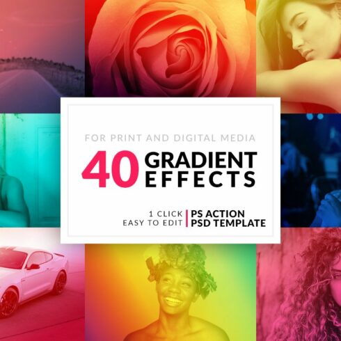 40 Gradient Photoshop Actionscover image.