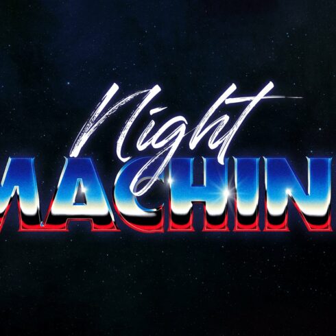Night Machine - Chrome Text Effectcover image.