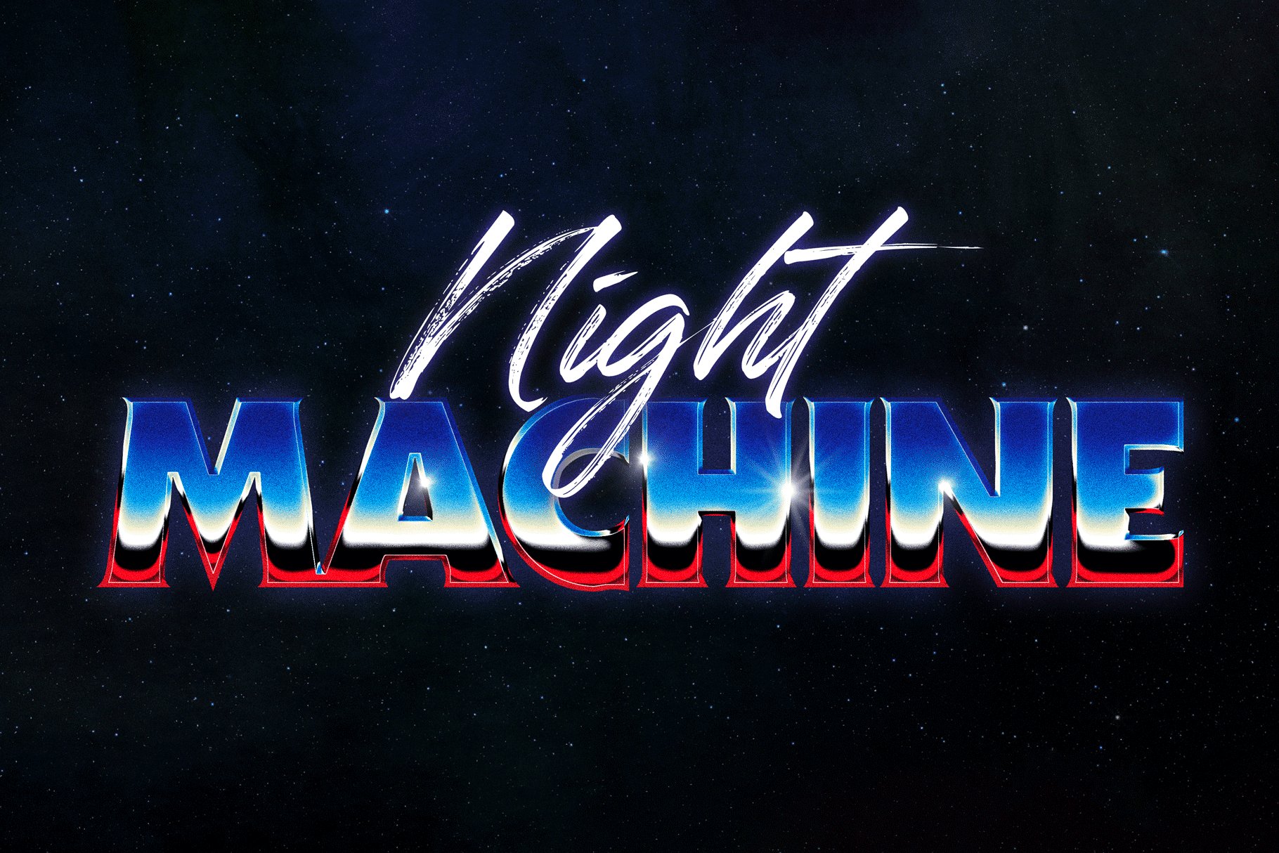 Night Machine - Chrome Text Effectcover image.