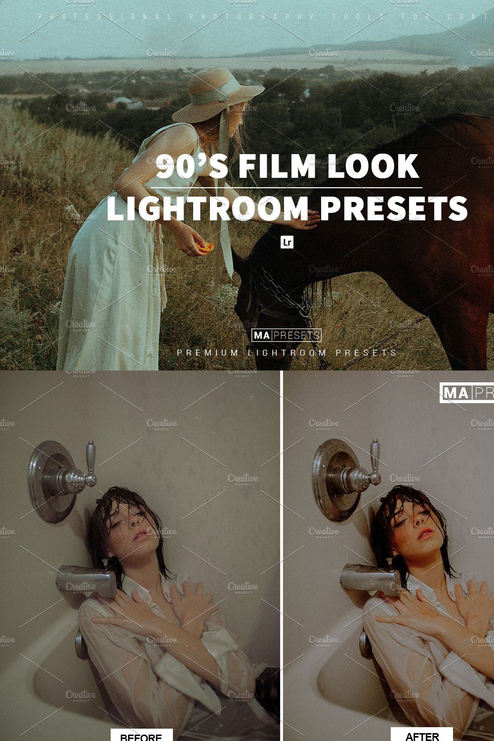 10 90'S FILM Lightroom Presets pinterest preview image.