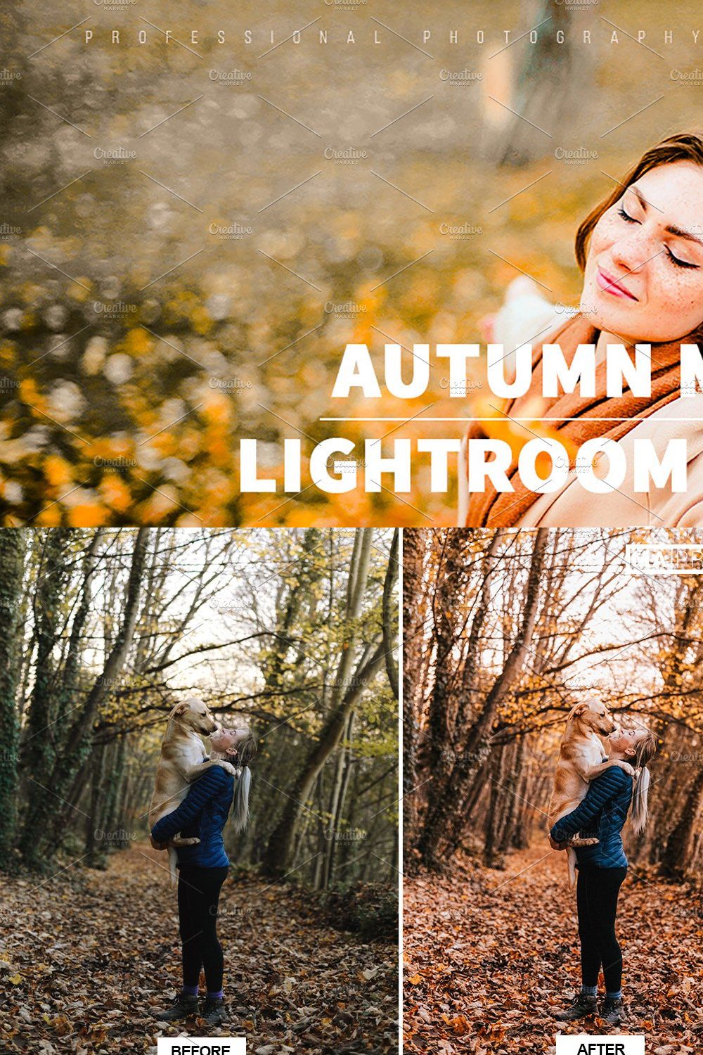 10 AUTUMN MOODY Lightroom Presets pinterest preview image.