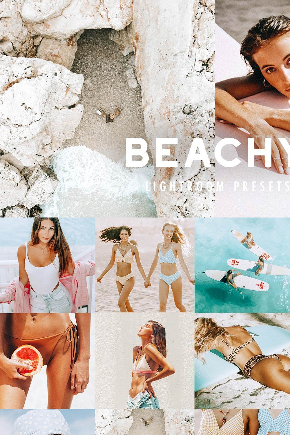 10 BEACHY LIGHTROOM PRESETS pinterest preview image.