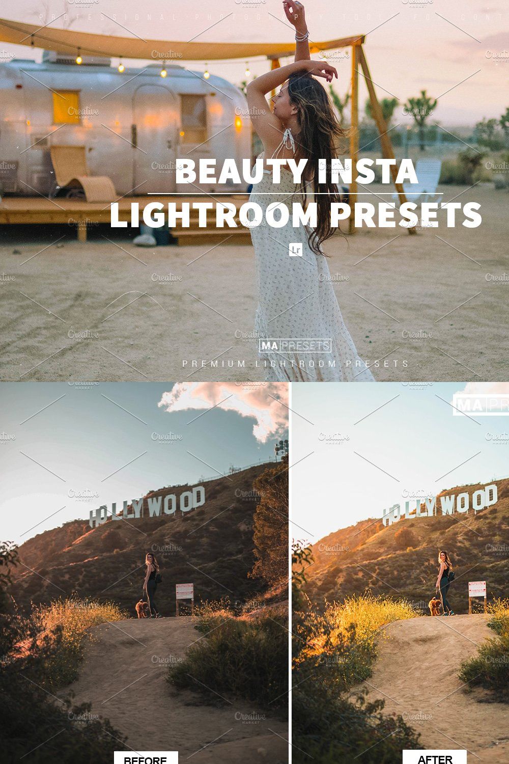 10 BEAUTY INSTA Lightroom Presets pinterest preview image.