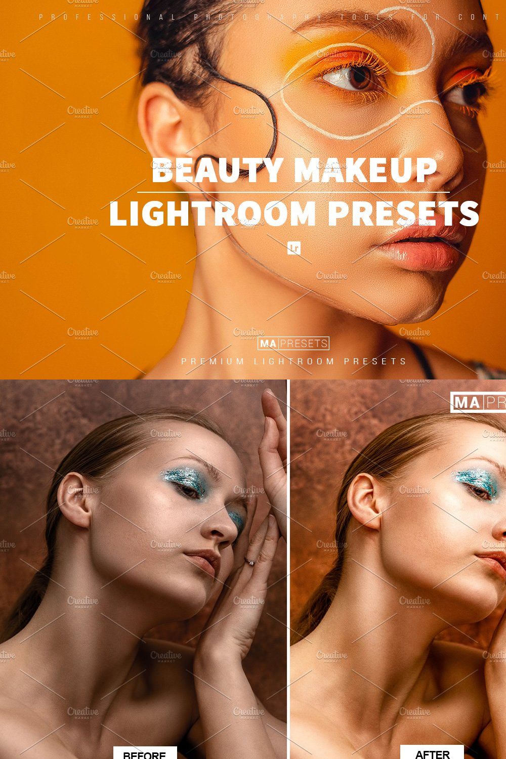 10 BEAUTY MAKEUP Lightroom Presets pinterest preview image.