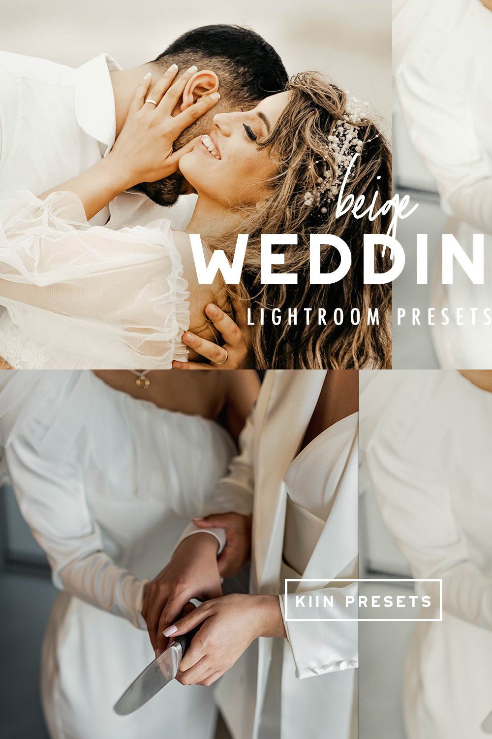 10 BEIGE WEDDING LIGHTROOM PRESETS pinterest preview image.