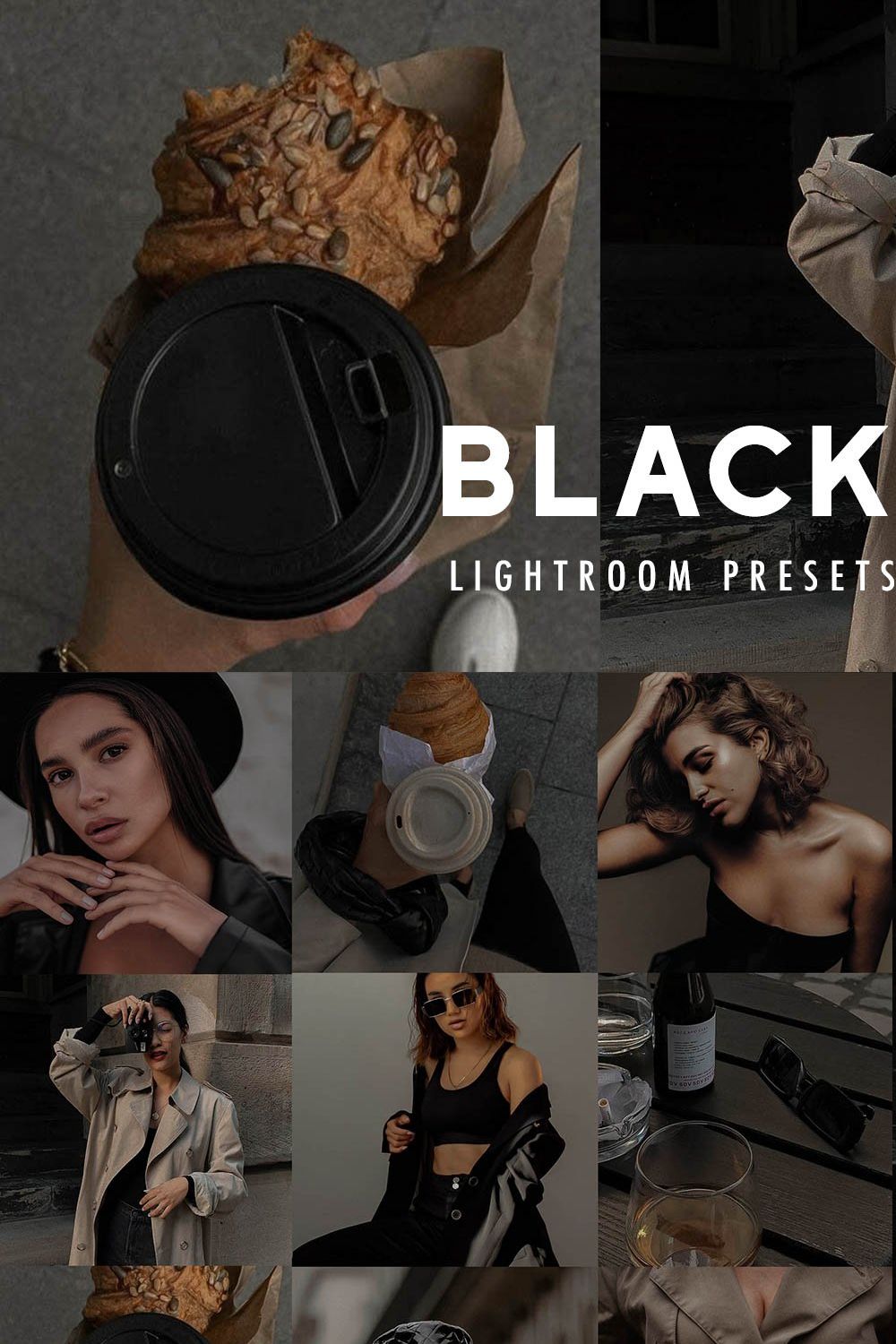 10 BLACK LIGHTROOM PRESETS pinterest preview image.