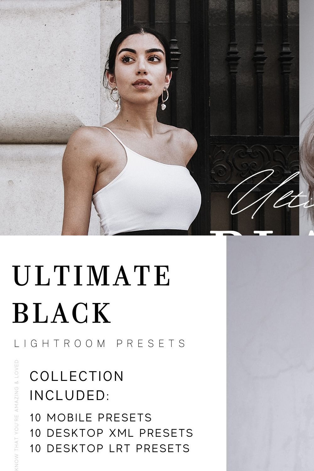 10 BLACK LR MOBILE & DESKTOP PRESETS pinterest preview image.