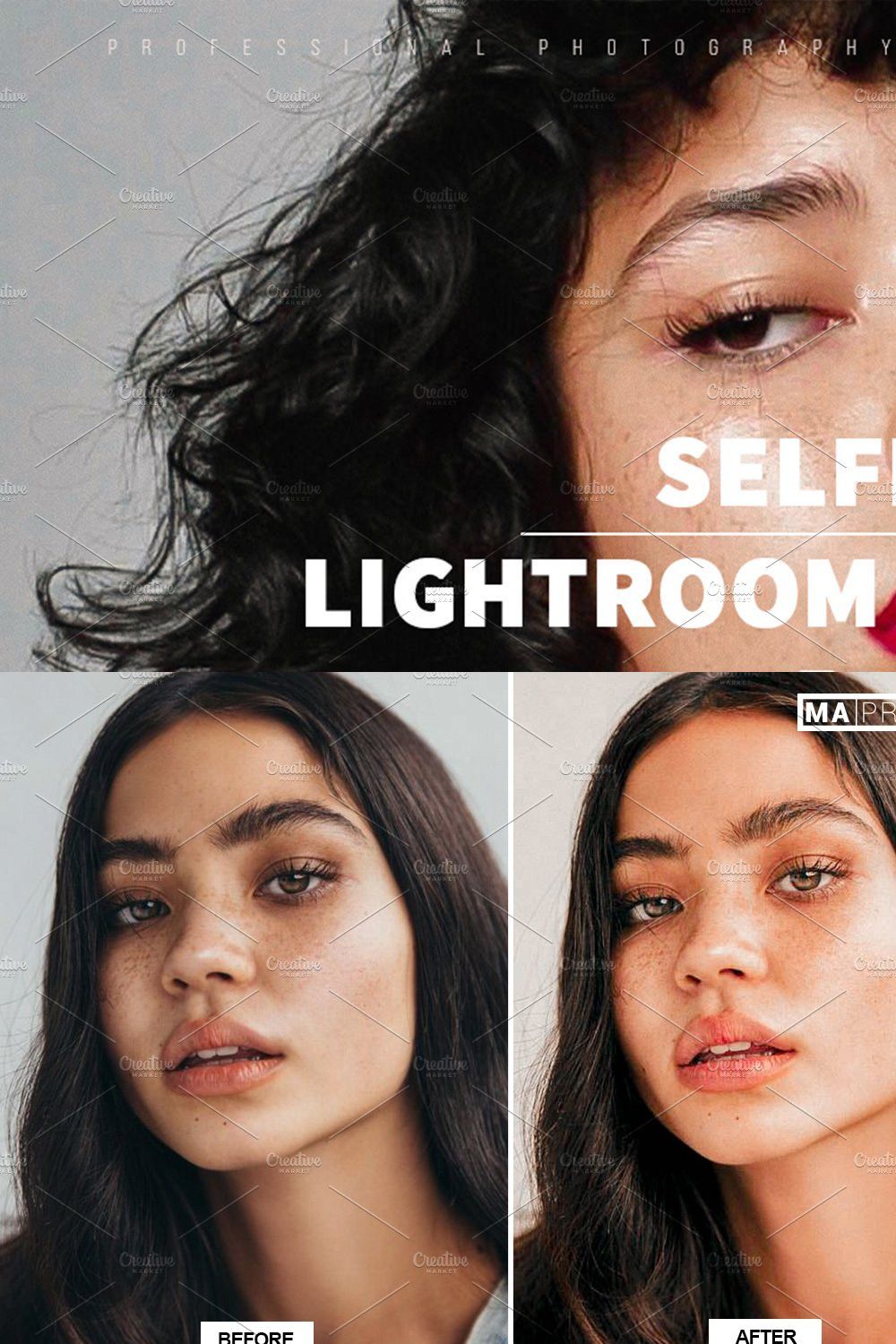 10 BLOGGER SELFIE Lightroom Presets pinterest preview image.