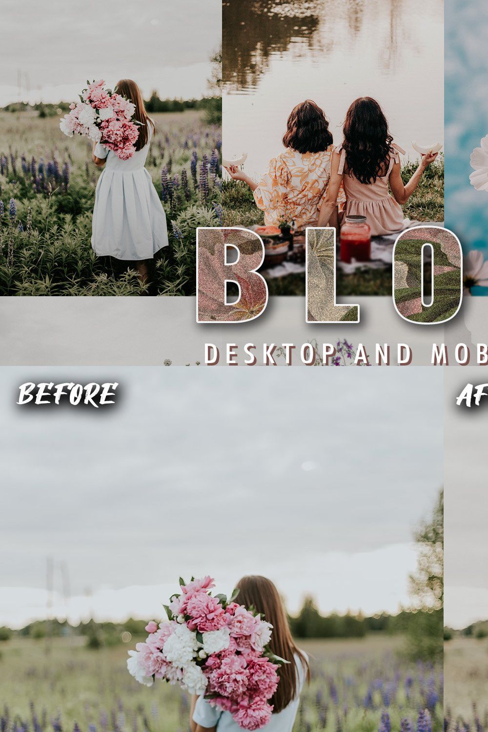 10 Bloom Lightroom Presets pinterest preview image.