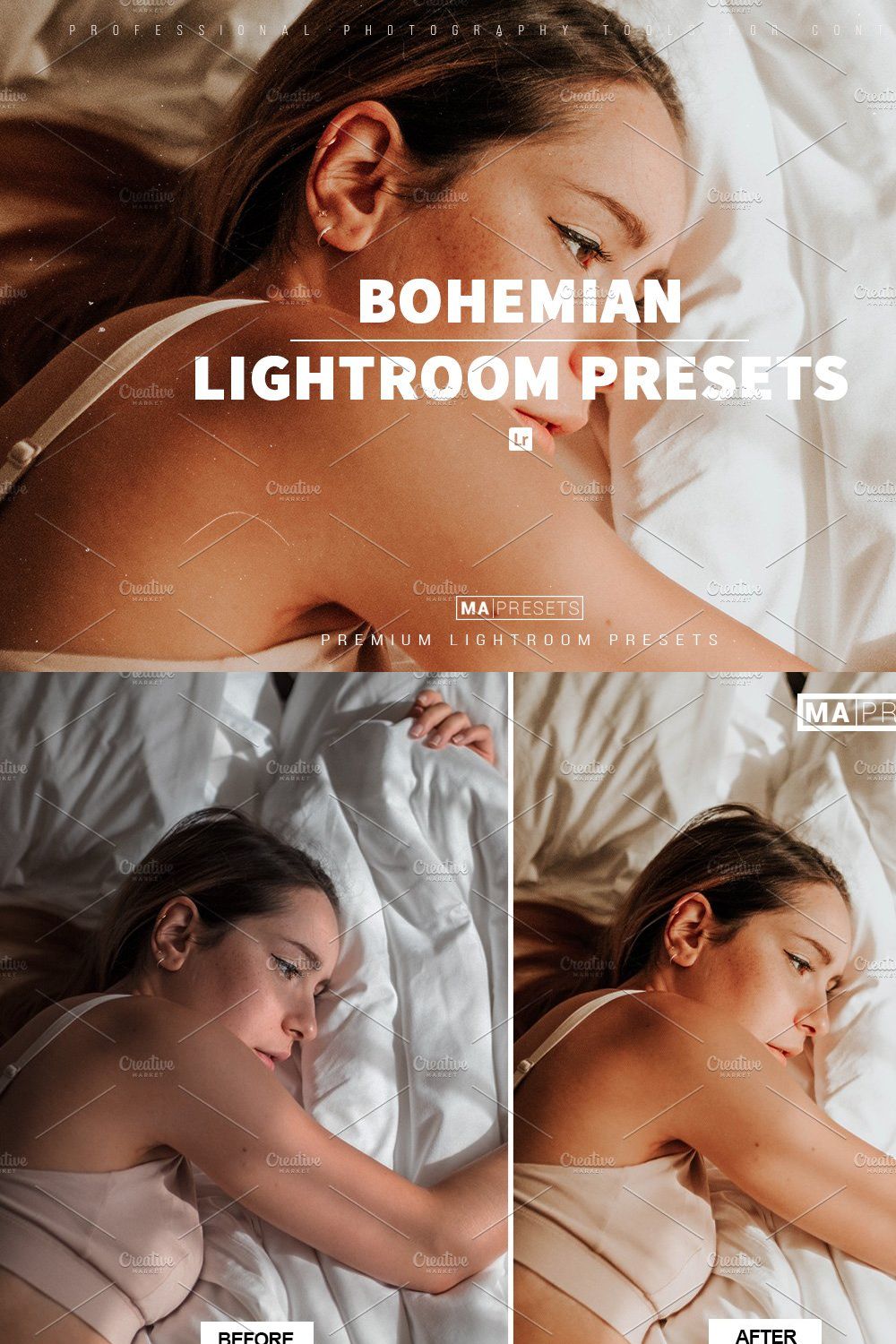 10 BOHEMIAN Lightroom Presets pinterest preview image.