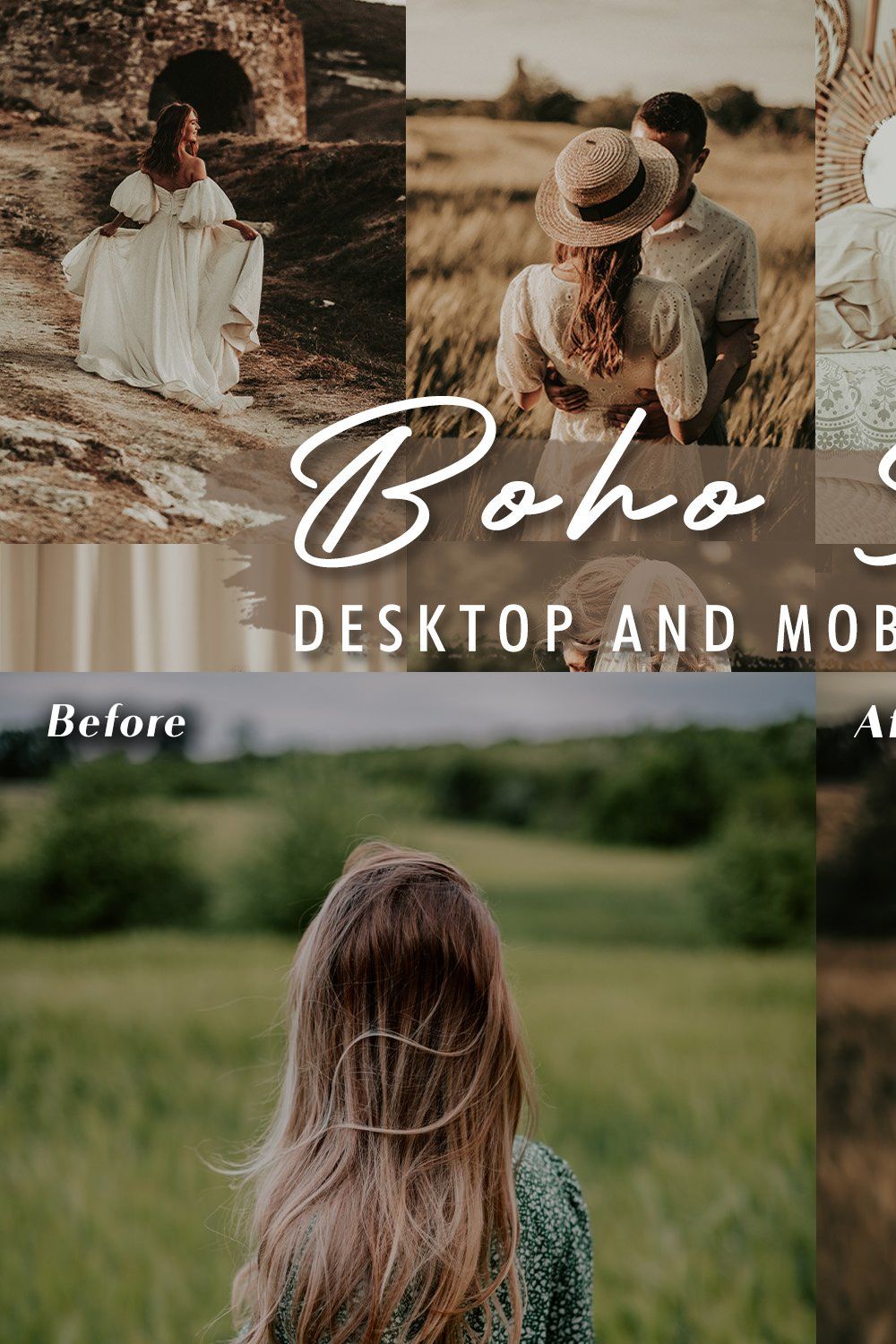 10 Boho Style Lightroom Presets pinterest preview image.