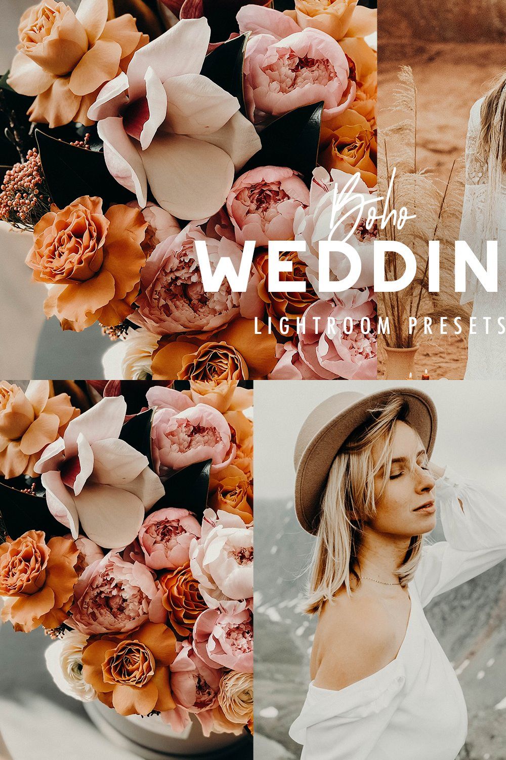 10 BOHO WEDDING LIGHTROOM PRESETS pinterest preview image.