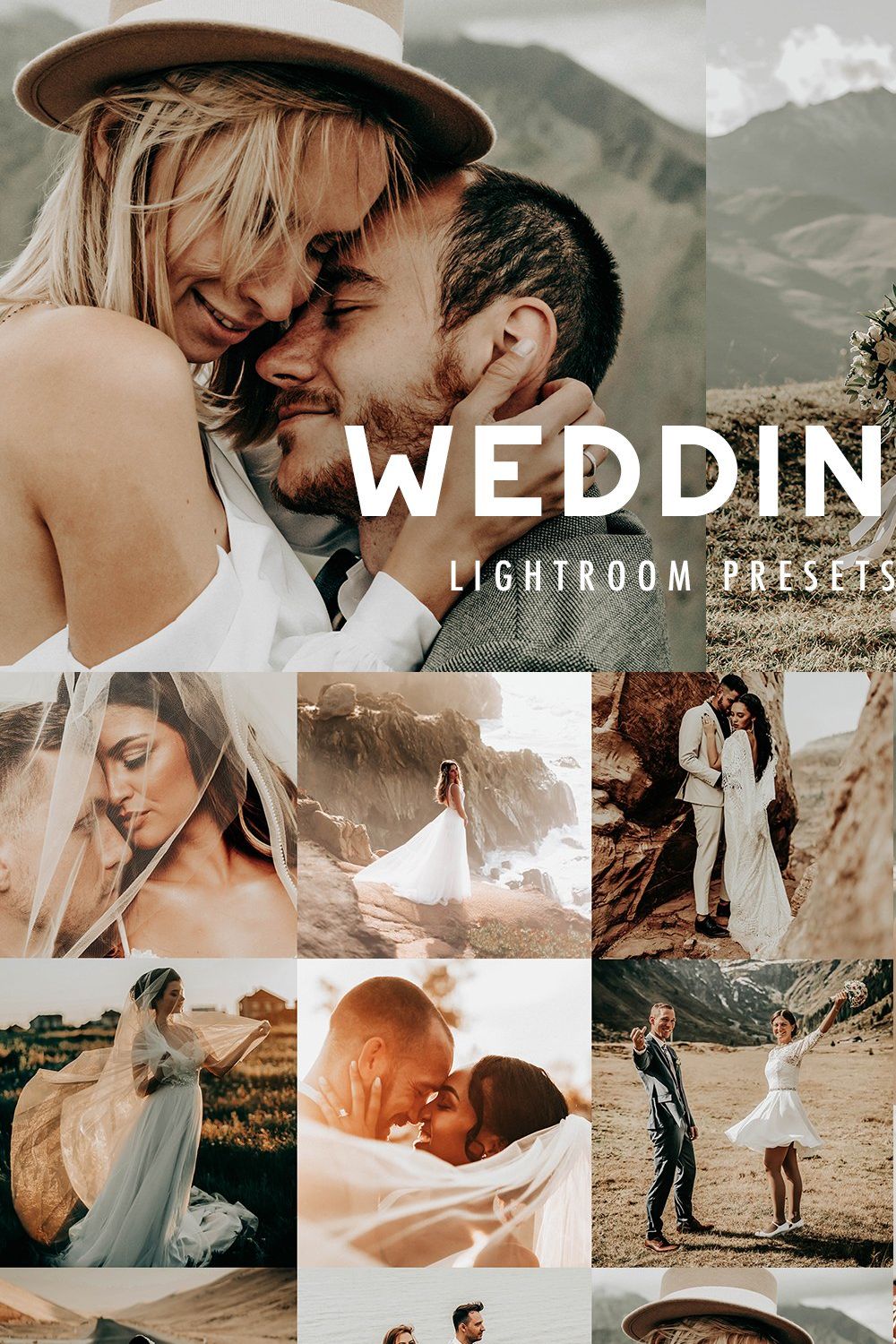 10 BOHO WEDDING LIGHTROOM PRESETS pinterest preview image.