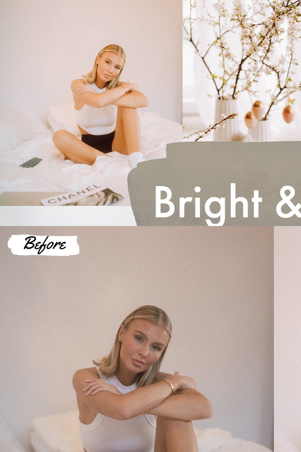 10 Bright & Airy Mobile Presets pinterest preview image.