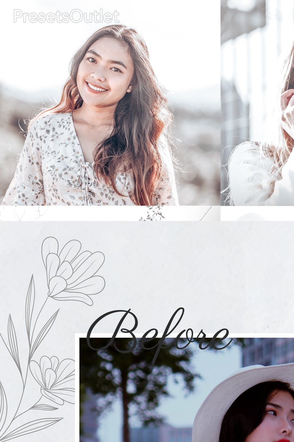 10 Bright White Lightroom Presets pinterest preview image.