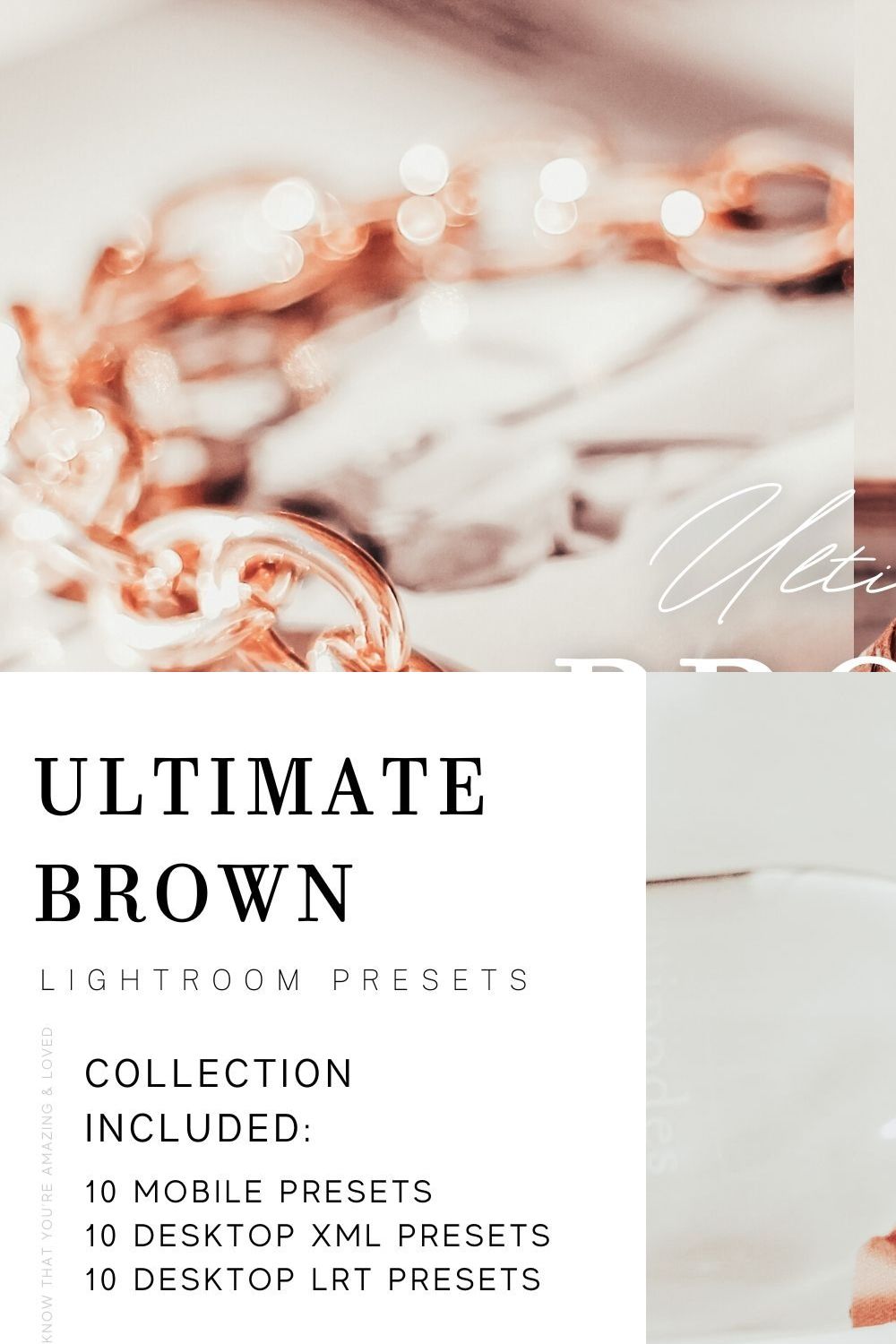 10 BROWN LR MOBILE & DESKTOP PRESETS pinterest preview image.