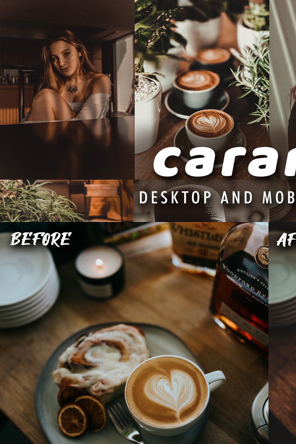 10 Caramel Lightroom Presets pinterest preview image.