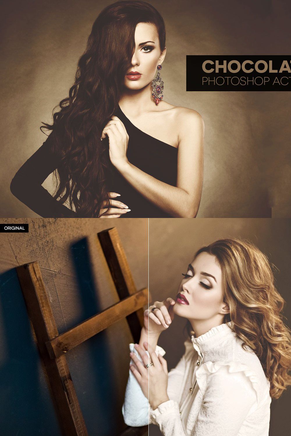10 Chocolate Photoshop Actions pinterest preview image.