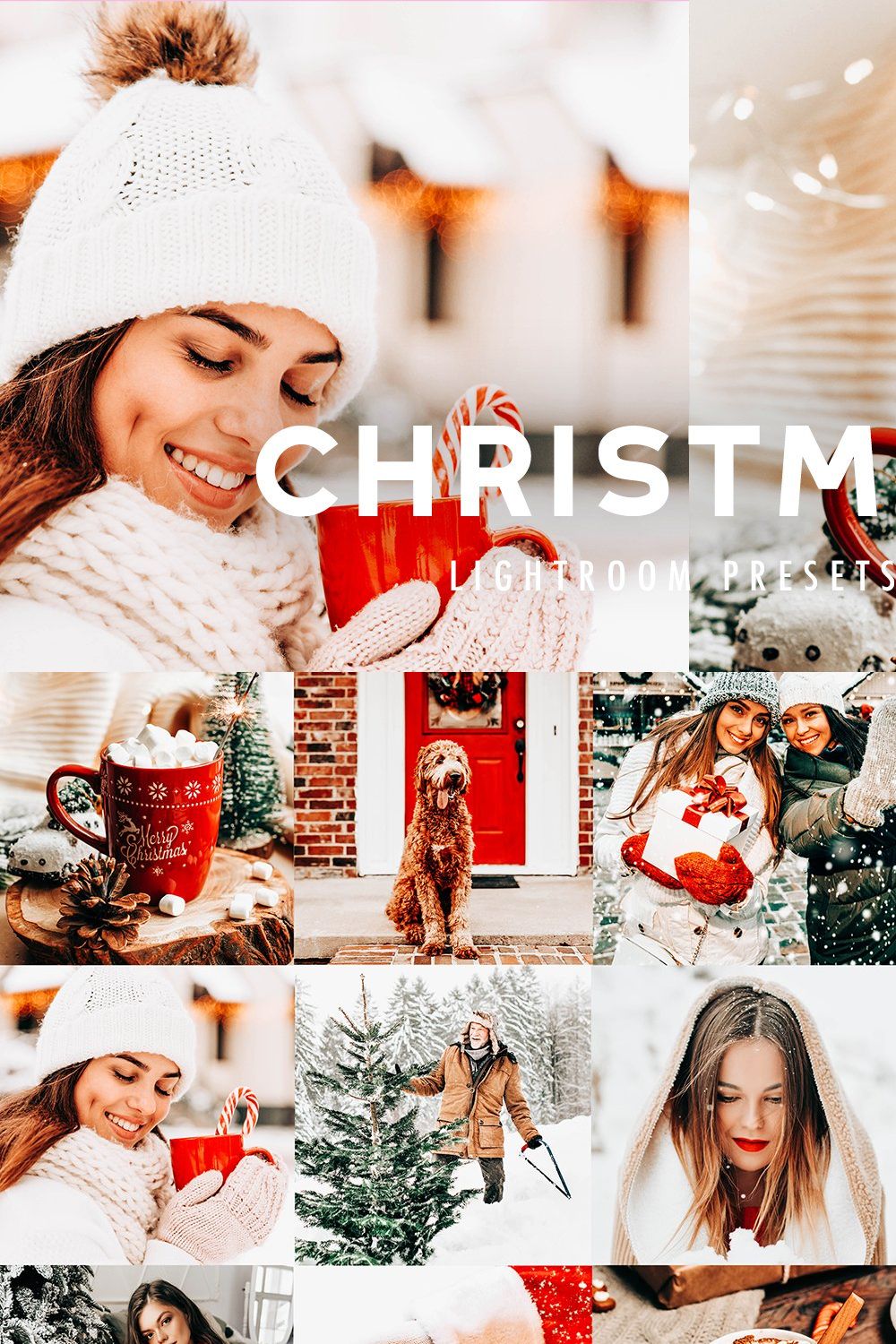 10 CHRISTMAS LIGHTROOM PRESETS pinterest preview image.