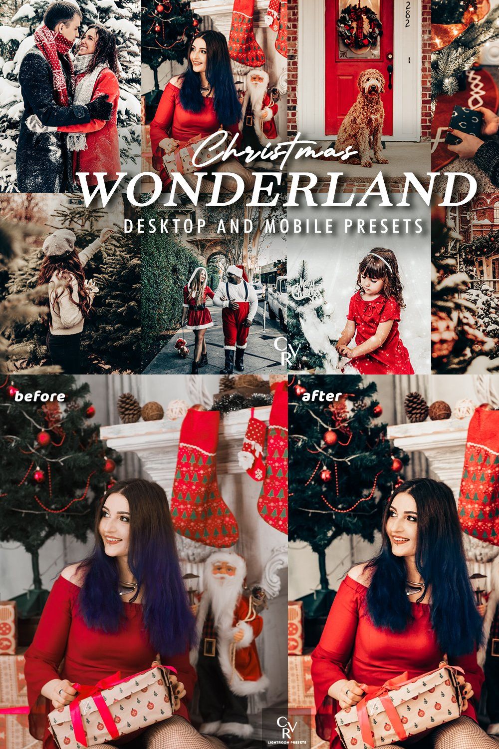 10 Christmas Lightroom Presets pinterest preview image.