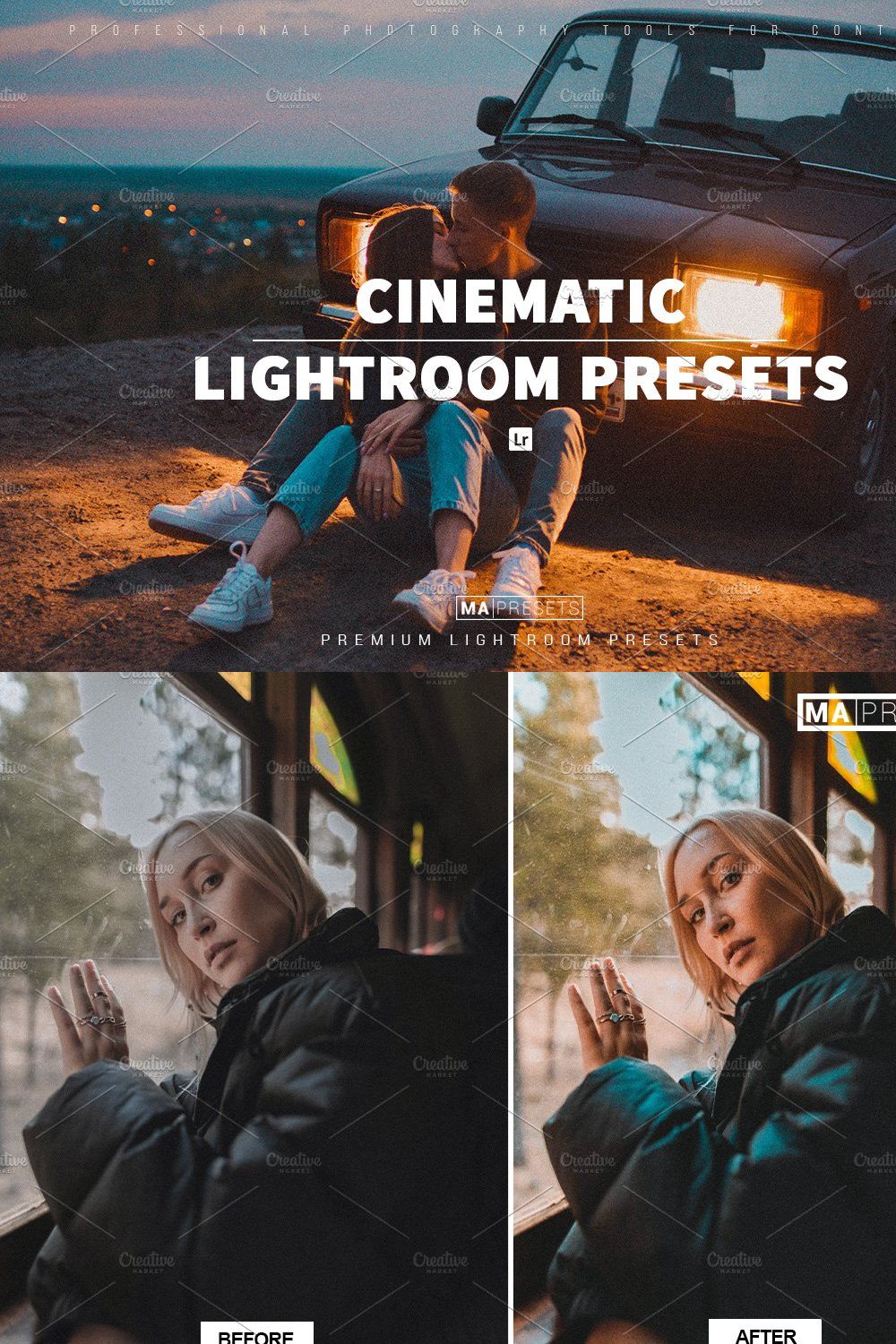 10 CINEMATIC FILM Lightroom Presets pinterest preview image.