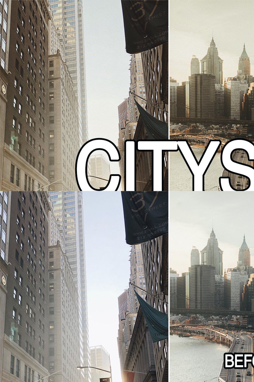 10 Cityscape Lightroom presets pinterest preview image.