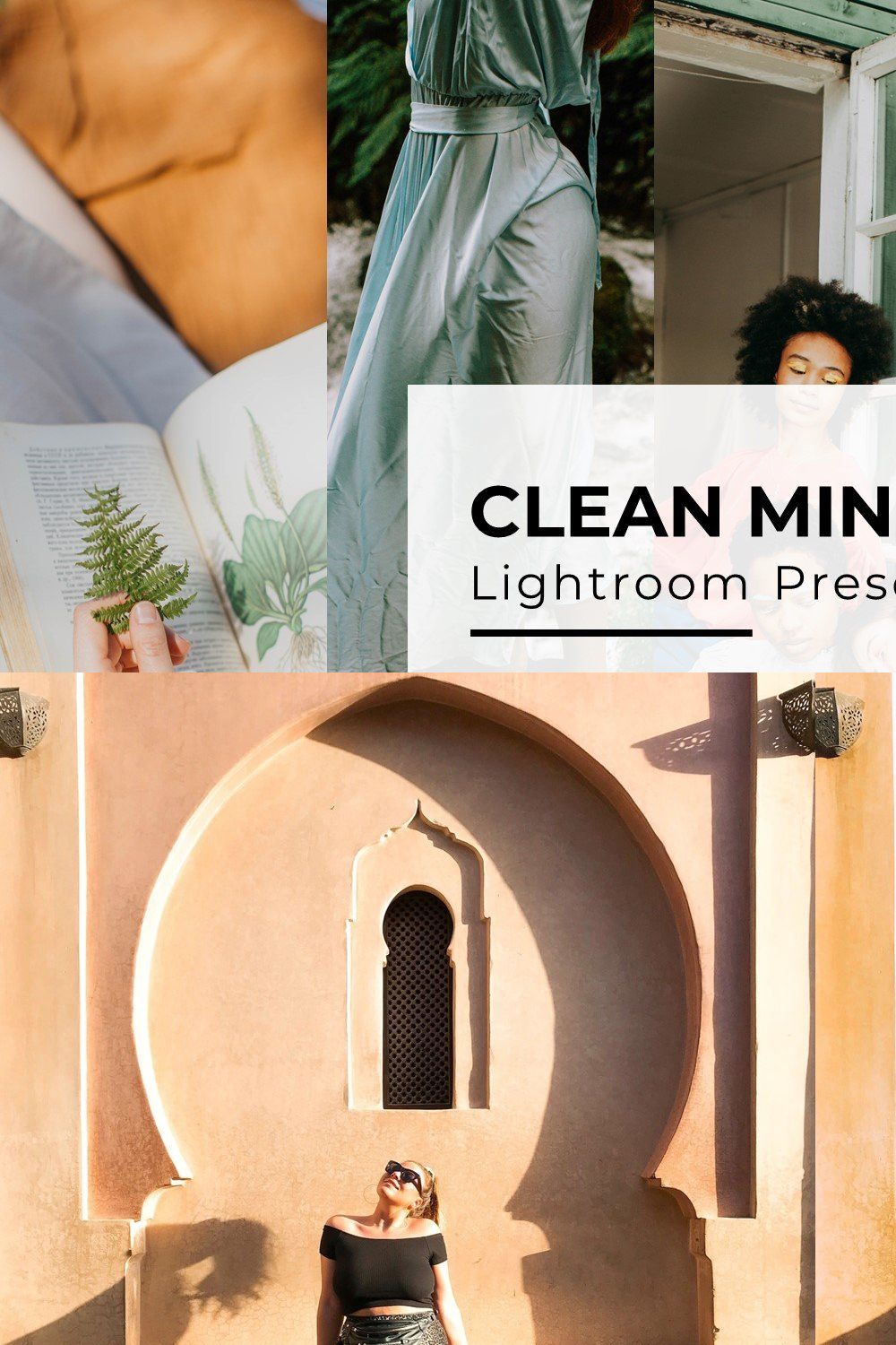 10+ Clean Minimal Lightroom Presets pinterest preview image.