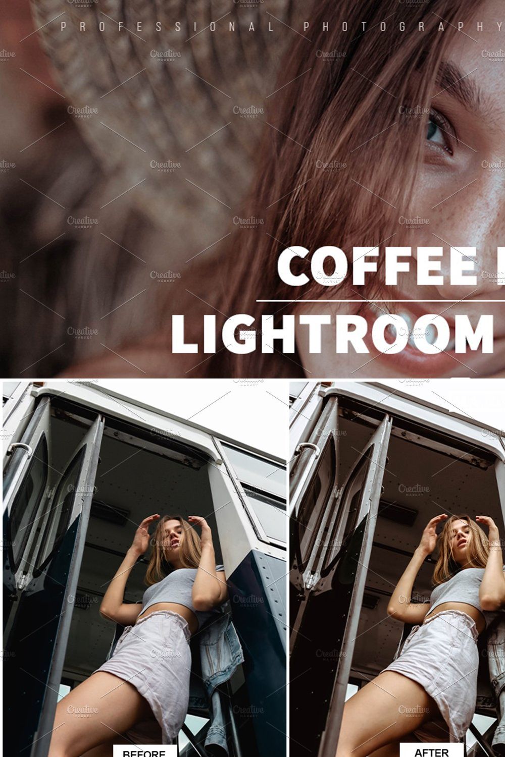 10 COFFEE NUDE Lightroom Presets pinterest preview image.