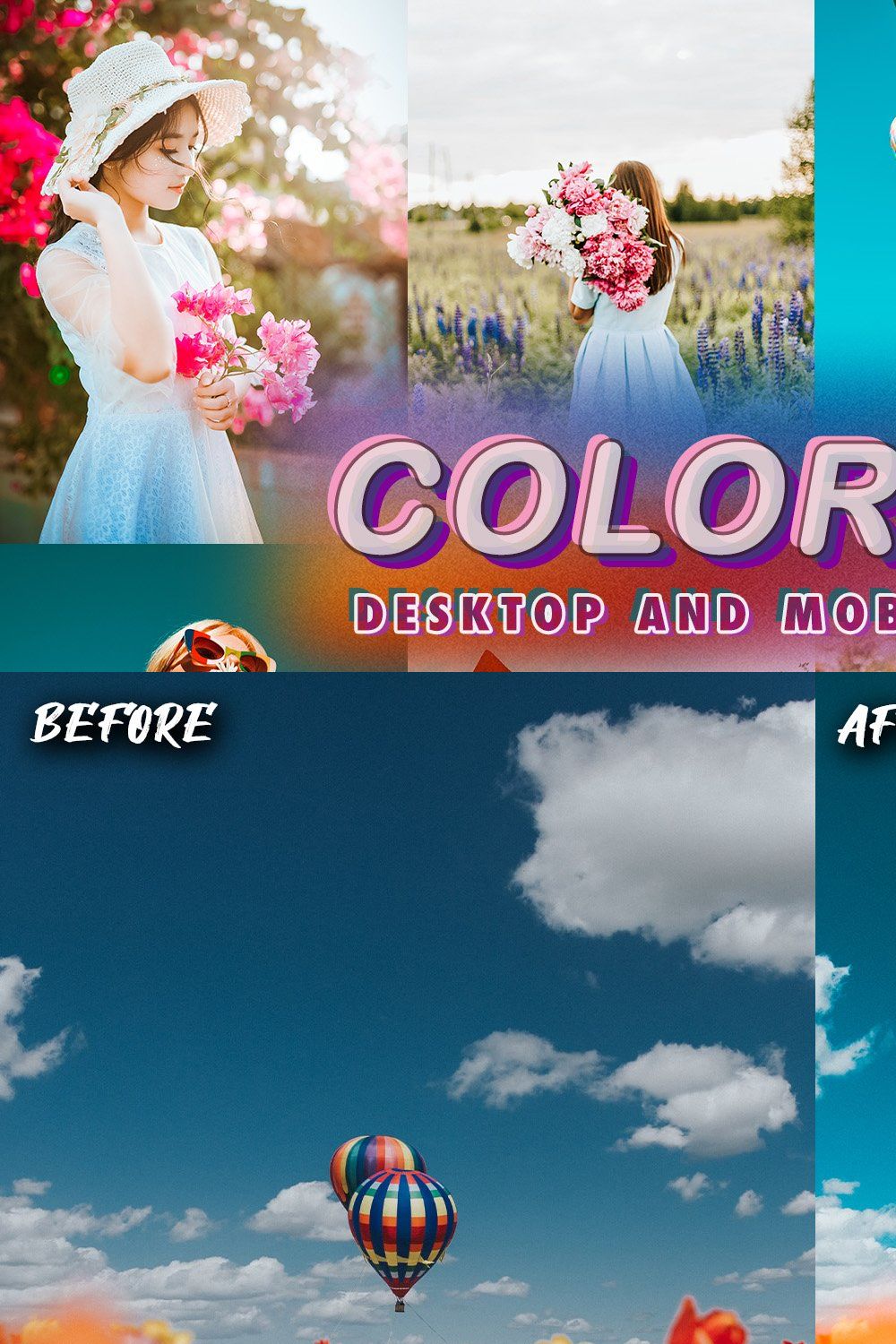 10 Color Pop Lightroom Presets pinterest preview image.