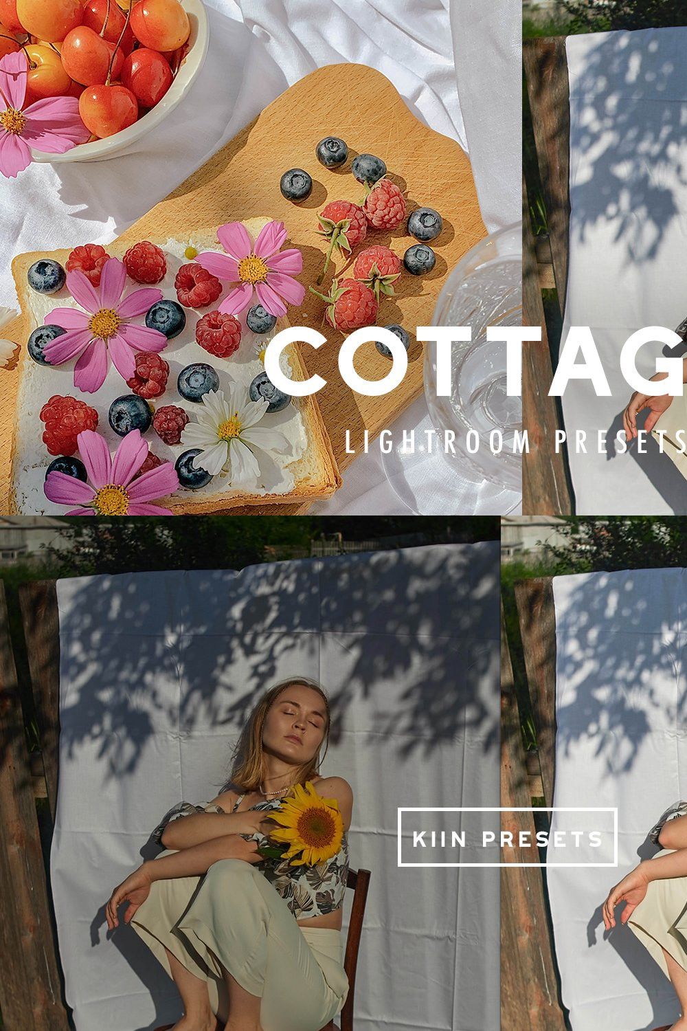 10 COTTAGE CORE LIGHTROOM PRESETS pinterest preview image.