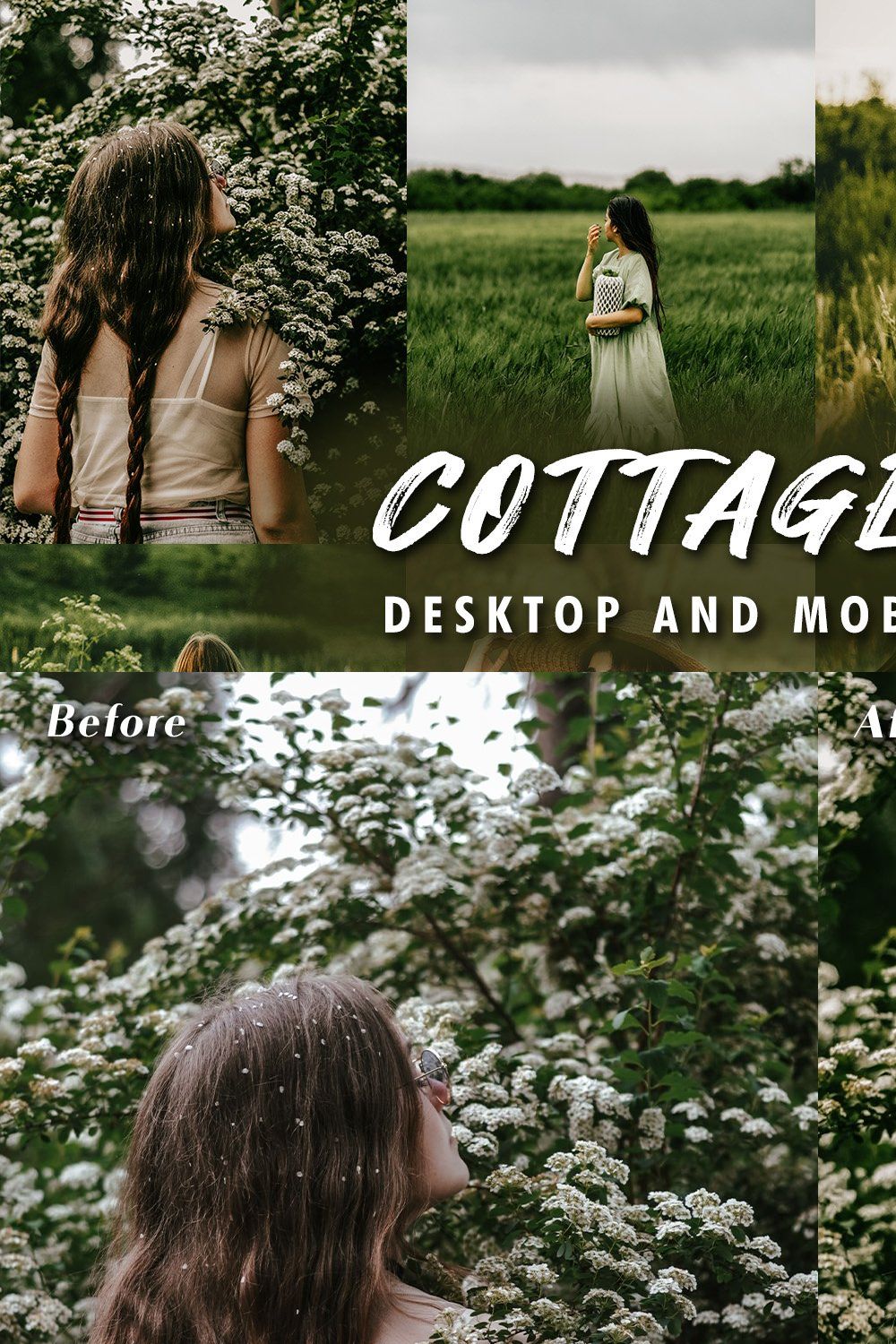 10 Cottagecore Lightroom Presets pinterest preview image.