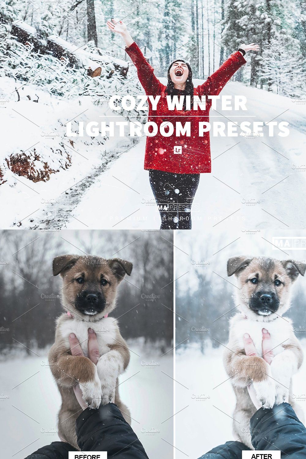 10 COZY WINTER Lightroom Presets pinterest preview image.