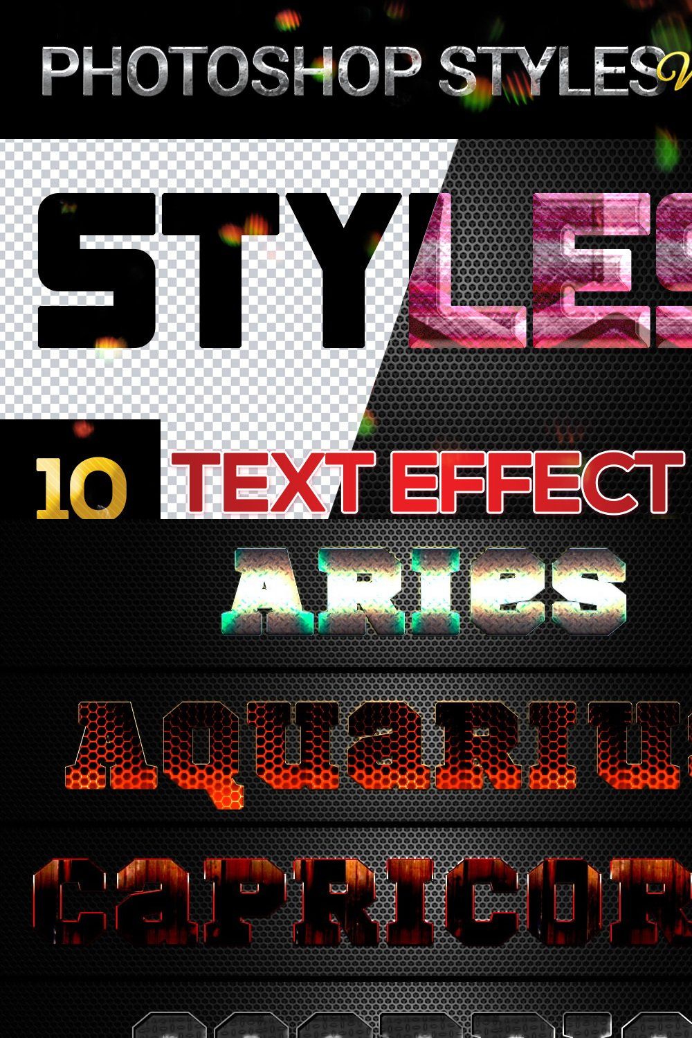 10 creative Photoshop Styles V104 pinterest preview image.