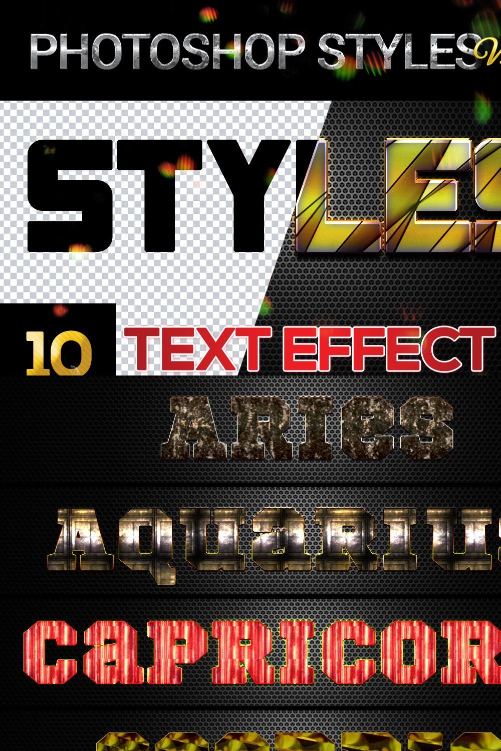 10 creative Photoshop Styles V105 pinterest preview image.
