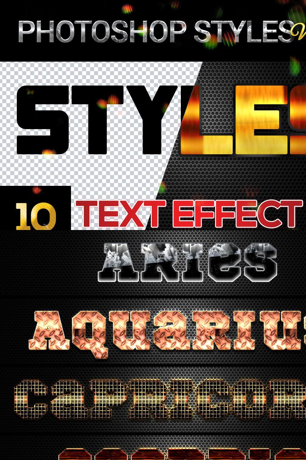 10 creative Photoshop Styles V127 pinterest preview image.
