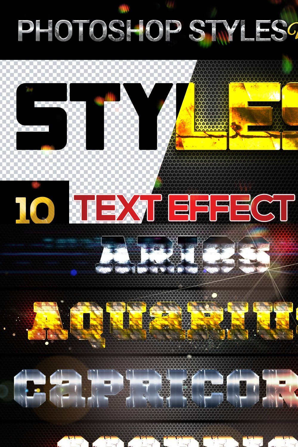 10 creative Photoshop Styles V13 pinterest preview image.