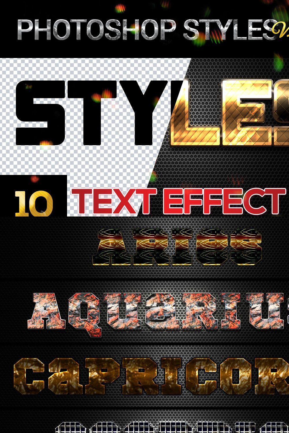 10 creative Photoshop Styles V135 pinterest preview image.