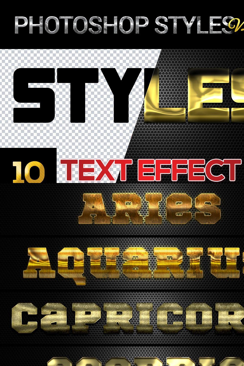 10 creative Photoshop Styles V224 pinterest preview image.