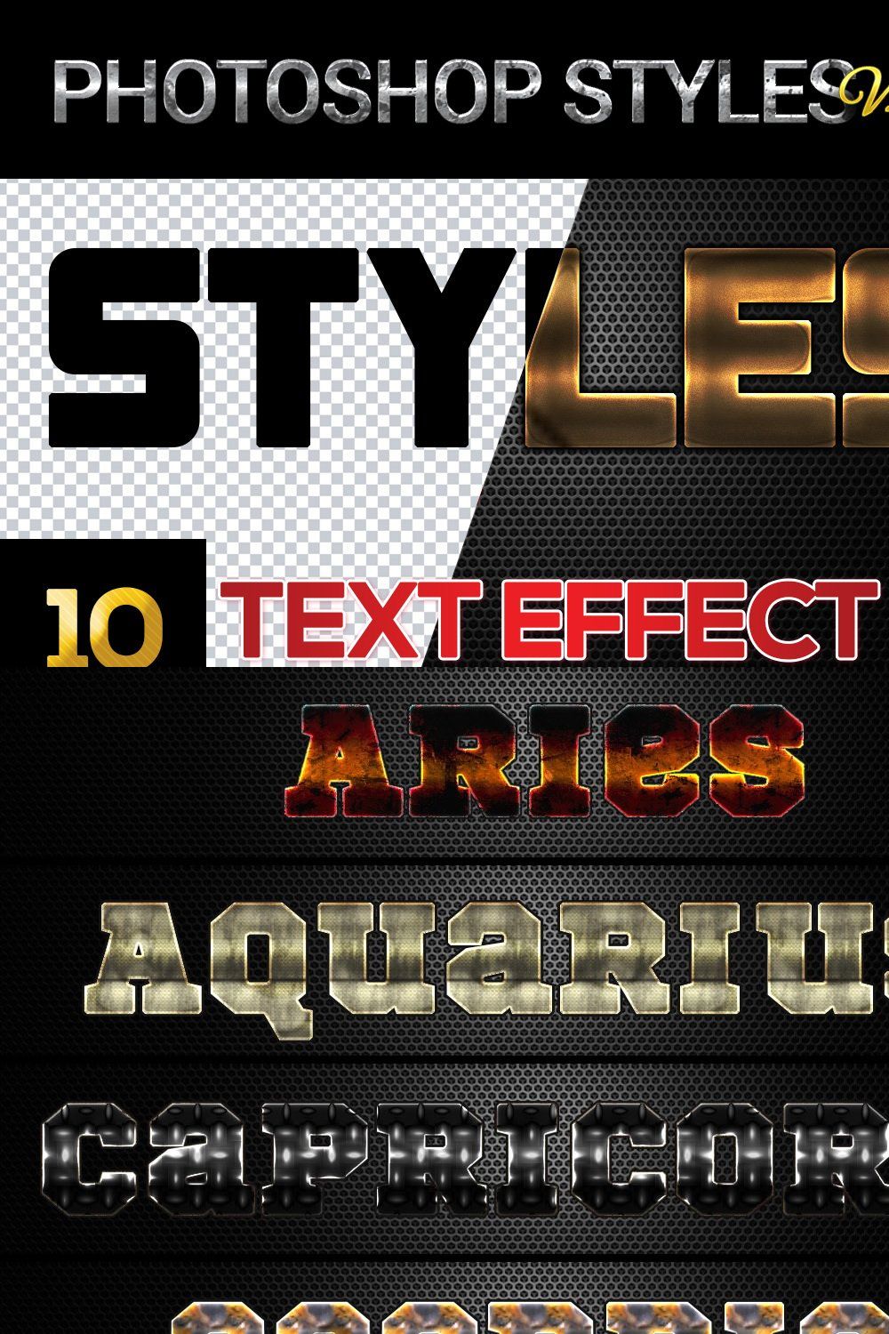 10 creative Photoshop Styles V277 pinterest preview image.