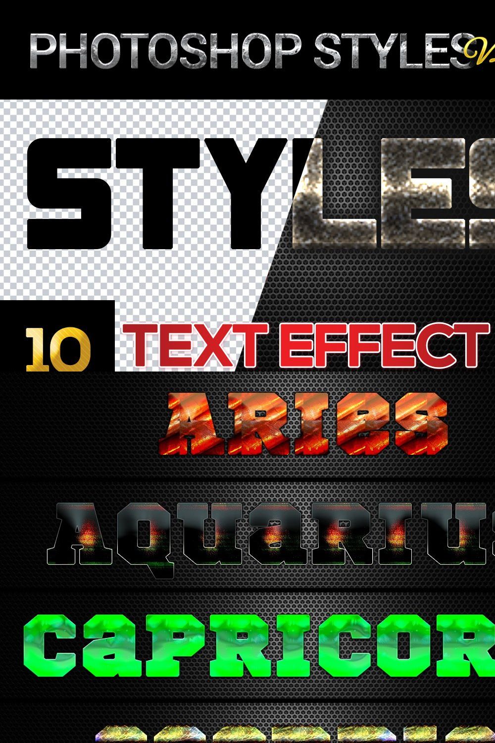 10 creative Photoshop Styles V281 pinterest preview image.