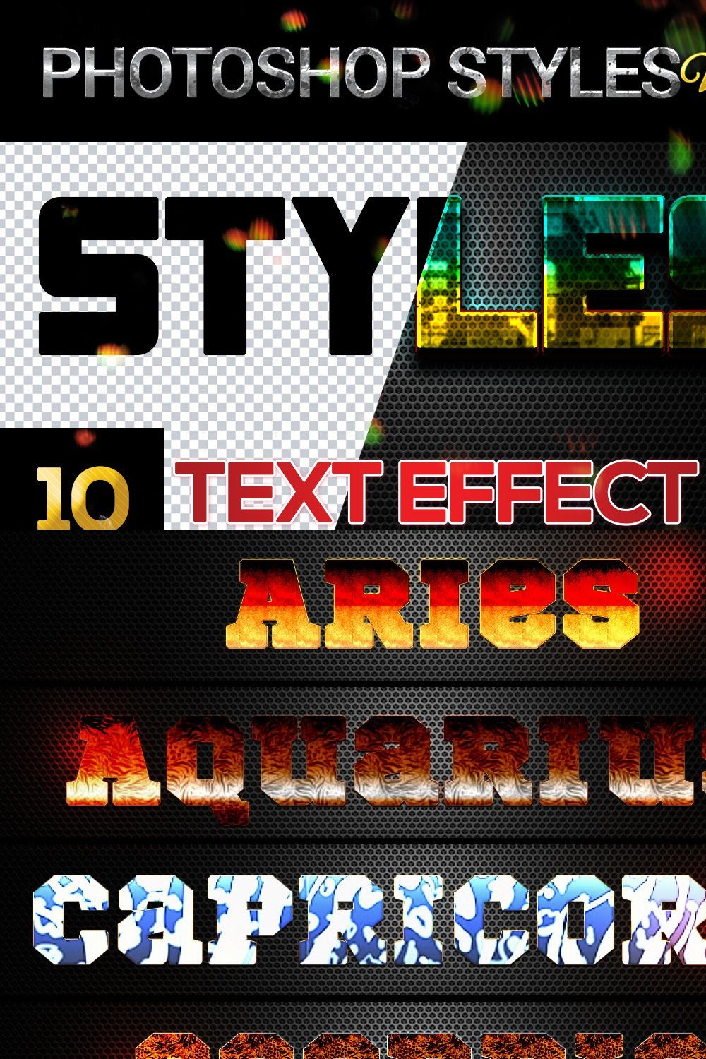 10 creative Photoshop Styles V29 pinterest preview image.