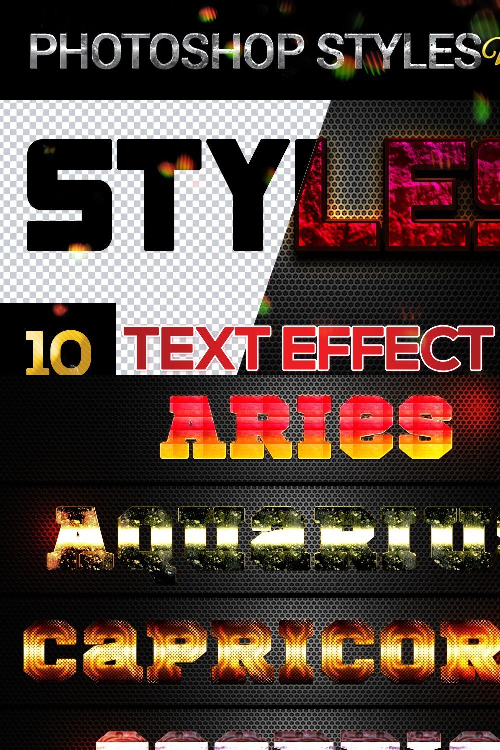 10 creative Photoshop Styles V31 pinterest preview image.