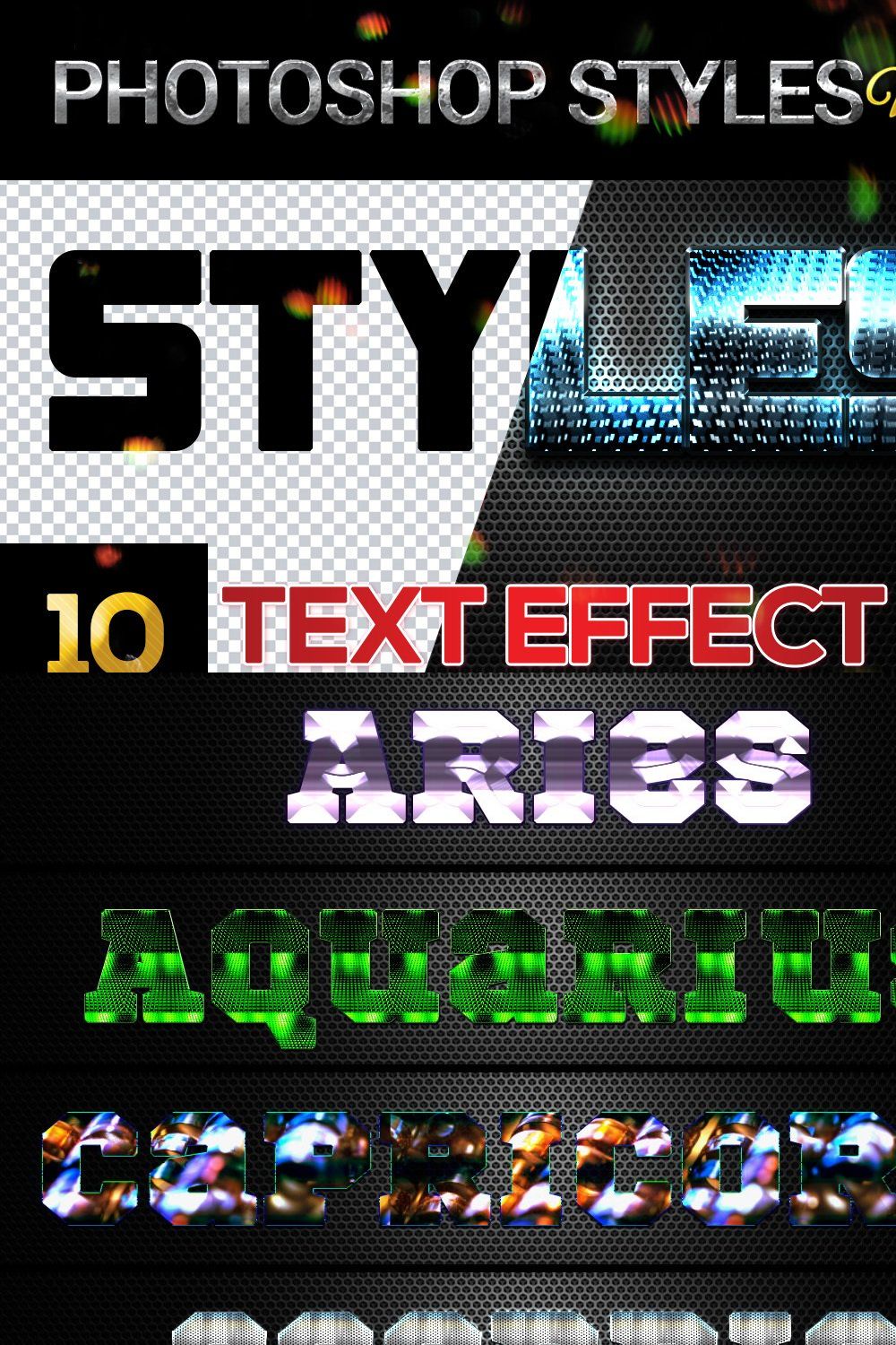 10 creative Photoshop Styles V49 pinterest preview image.