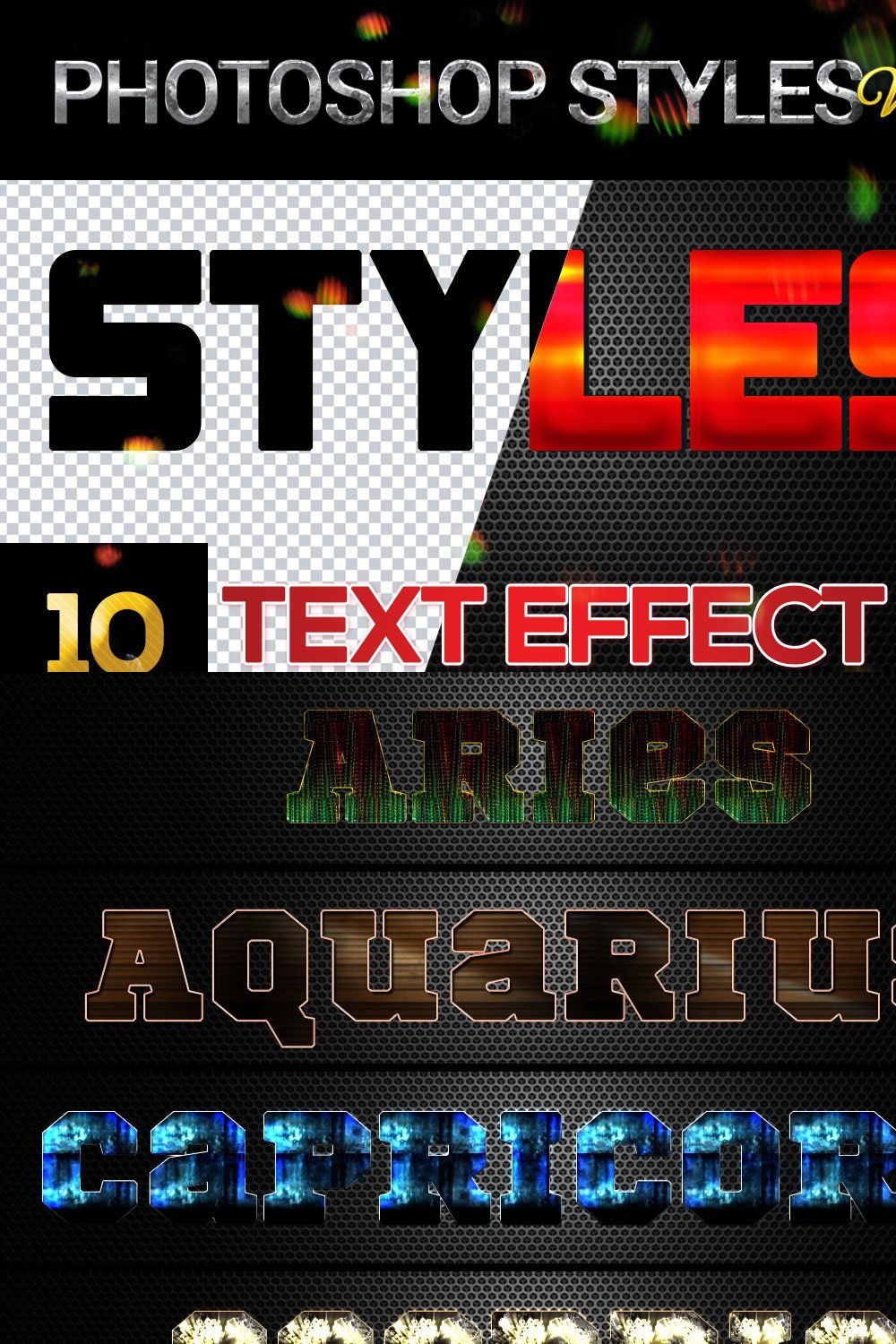 10 creative Photoshop Styles V56 pinterest preview image.