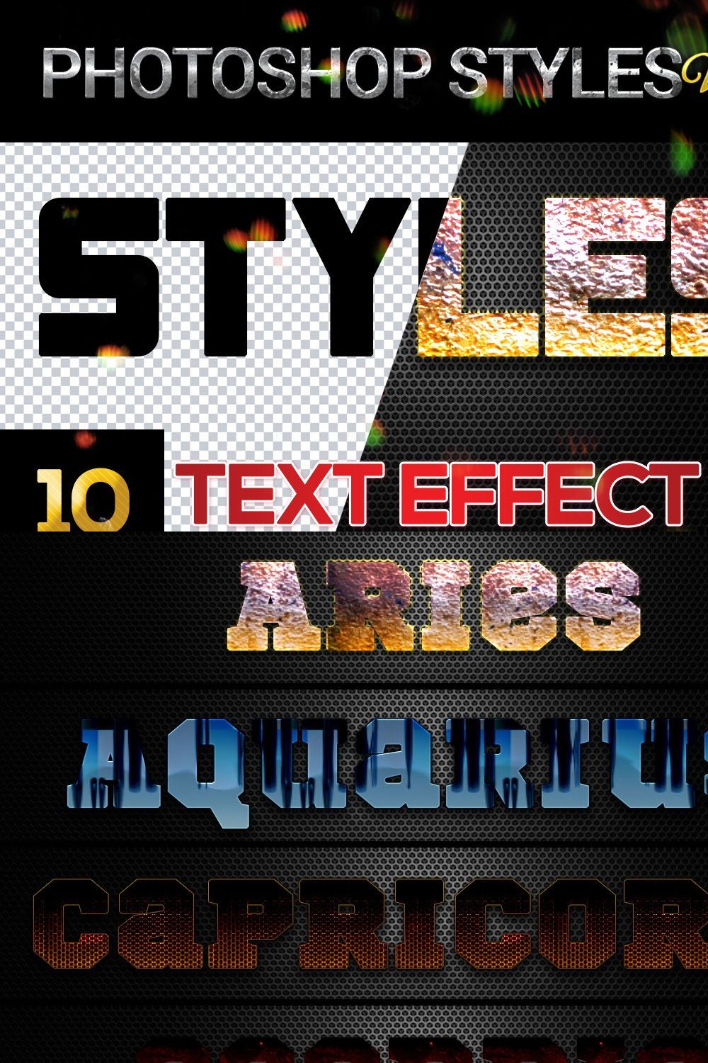 10 creative Photoshop Styles V87 pinterest preview image.