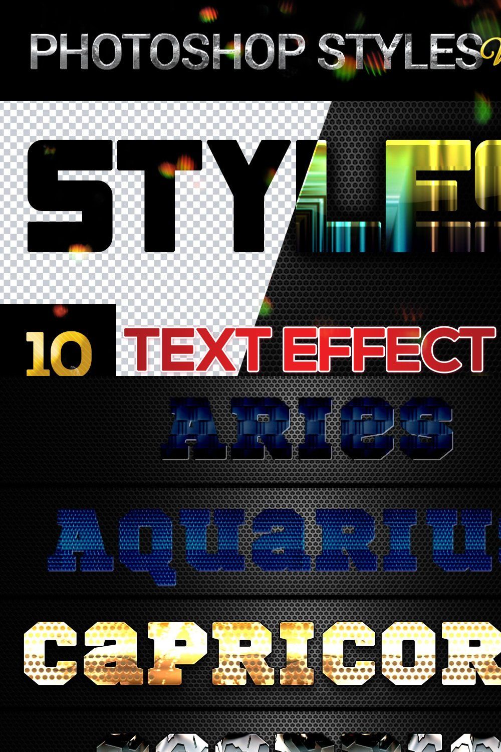 10 creative Photoshop Styles V88 pinterest preview image.